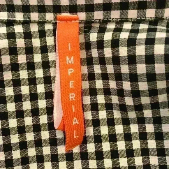 IMPERIAL Checkered Lace Puff Sleeve Blouse - Picture 6 of 7